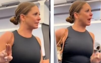 Pasajera discute con hombre imaginario en avión