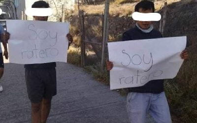 En Ixmiquilpan, pobladores detienen y exhiben a presuntos delincuentes