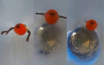 Paracaidista atraviesa las nubes.