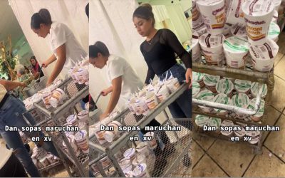 Critican fiesta de XV años por dar sopa instantánea a los invitados