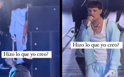 ¿Peso Pluma inhala algo en pleno concierto o se puso a rezar?