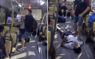 Acosador termino noqueado en transporte publico: video se hace viral en redes.