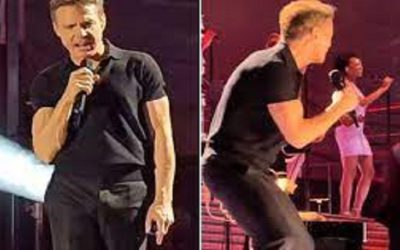 Luis Miguel luce sus brazos musculosos y una figura mas esbelta en Querétaro.