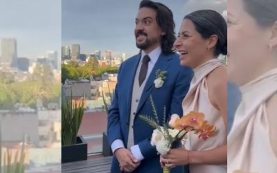 ¡Fue una señal de la tierra! Sismo aterroriza boda en una azotea de la ciudad de México.