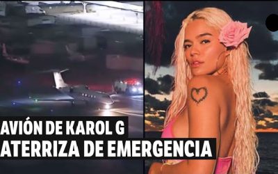 ¡Aterrizaje de emergencia! Karol G vive terror en las alturas: Había humo en la cabina del avión. VIDEO
