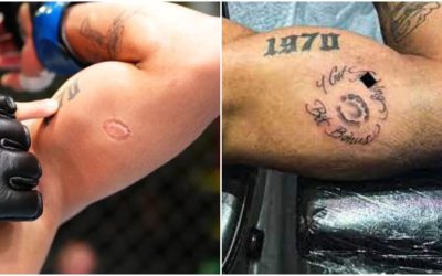 Peleador recibe mordida de su contrincante y decide tatuársela ¡ Que bonito recuerdo!