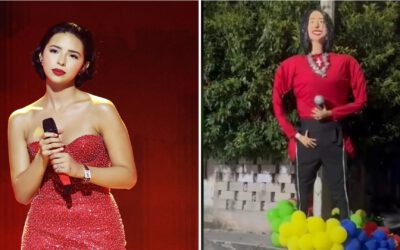 Queman piñata de Ángela Aguilar para despedir las malas vibras 